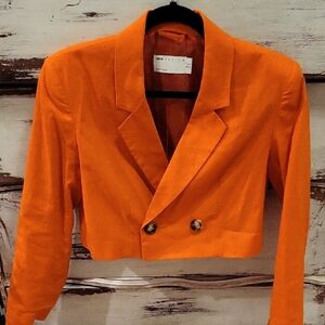 ASOS Bright Orange Cropped Blazer